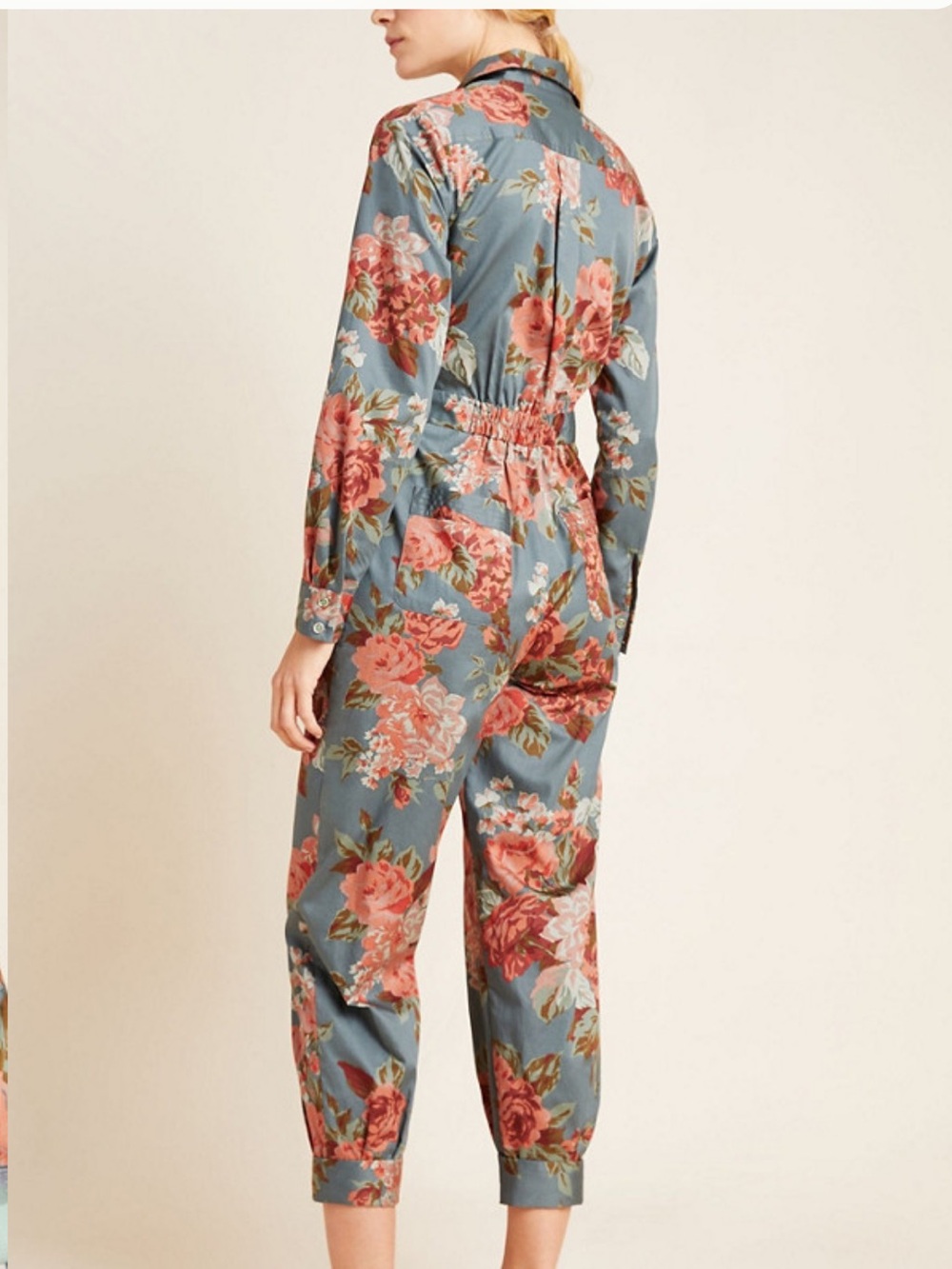 Fiona Floral Utility Jumpsuit Coverall Anthropologie - Picture 2 of 8